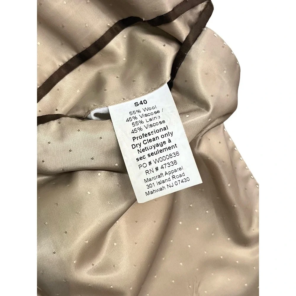 Tommy Hilfiger 40S Tan Glen Plaid Wool Blazer Jacket Sport Suit Coat Lightweight